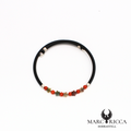 Bracelet jonc perles de corail et étoiles en nacre