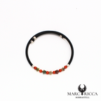 Bracelet jonc perles de corail et étoiles en nacre