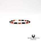 Bracelet tubes de corail et velours en argent