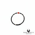 Bracelet jonc cristal et cœur en corail