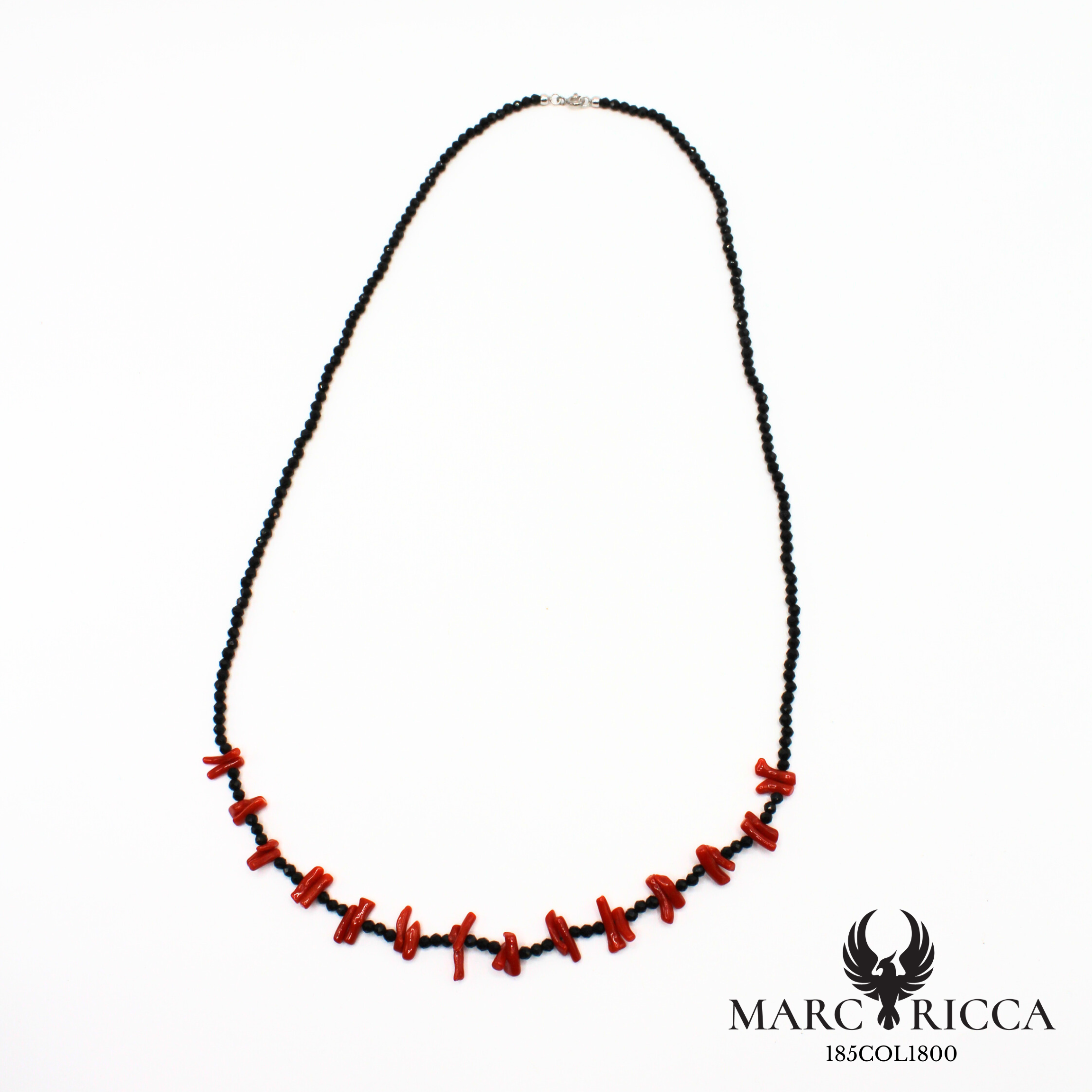 Collier en cristal noir et corail cupolino