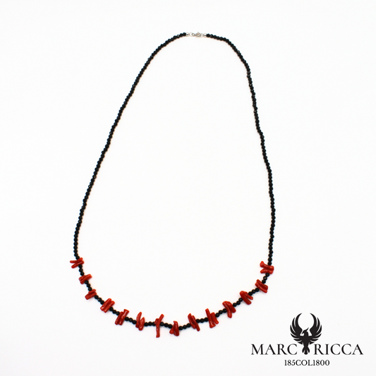 Collier en cristal noir et corail cupolino