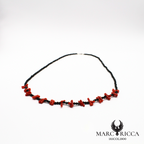 Collier en cristal noir et corail cupolino