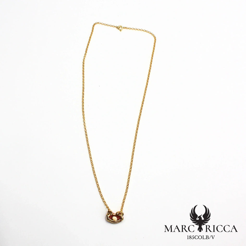 Collier chaîne avec bouche en corail