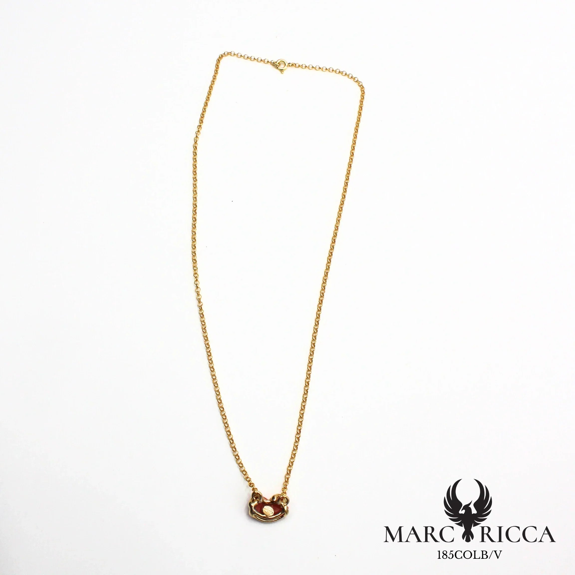 Collier chaîne avec bouche en corail