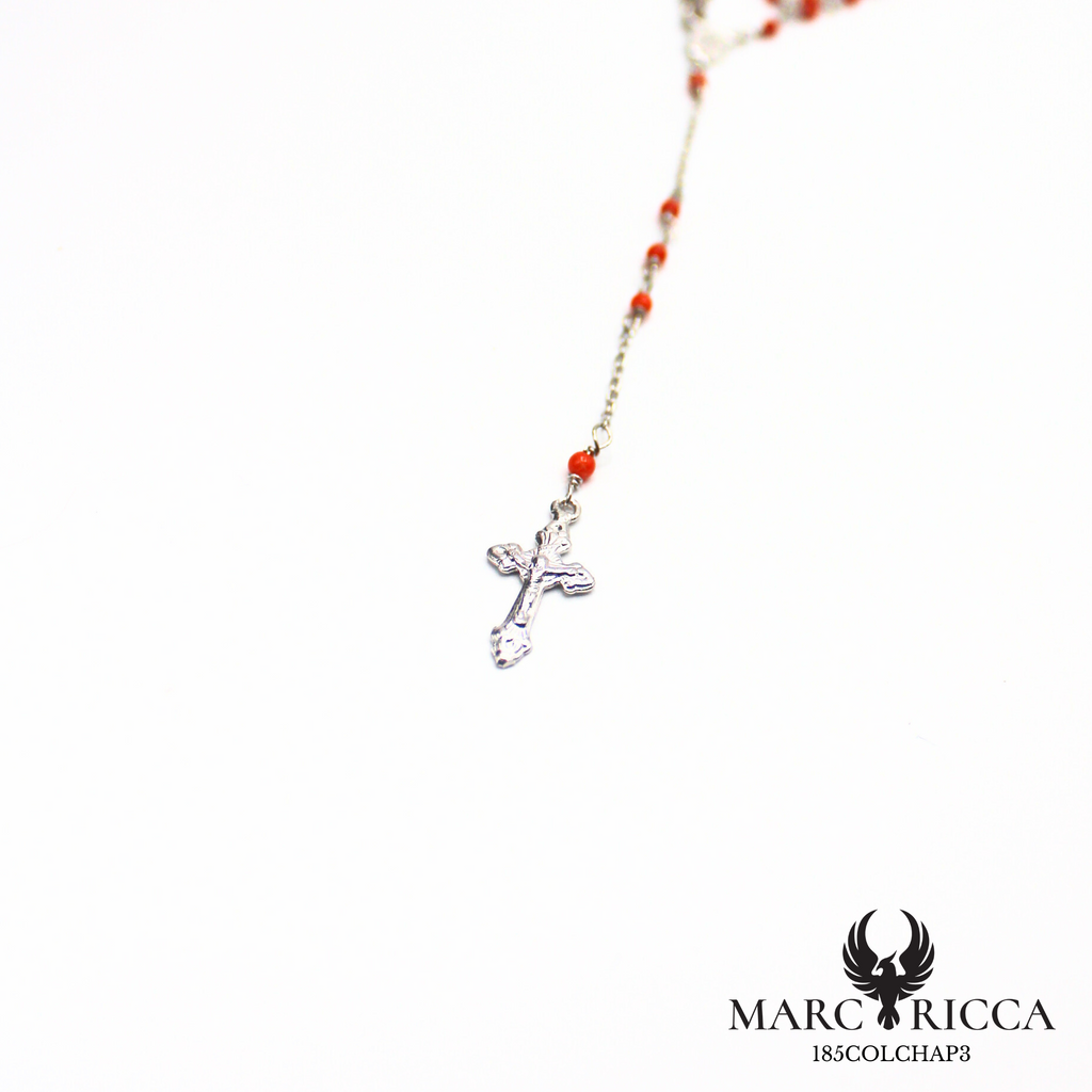 Chapelet en argent ou vermeil avec perles de corail