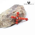 Pendentif Argent Croix Corail Rouge