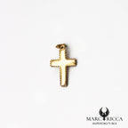 Pendentif croix filigranée sarde perle de corail en vermeil