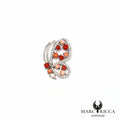 Pendentif papillon perles de corail avec zirconium en argent