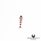 Pendentif poisson corail vermeil et zirconium
