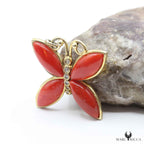 Pendentif Argent Papillon en Corail