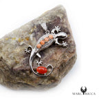 Pendentif Argent Salamandre en Corail