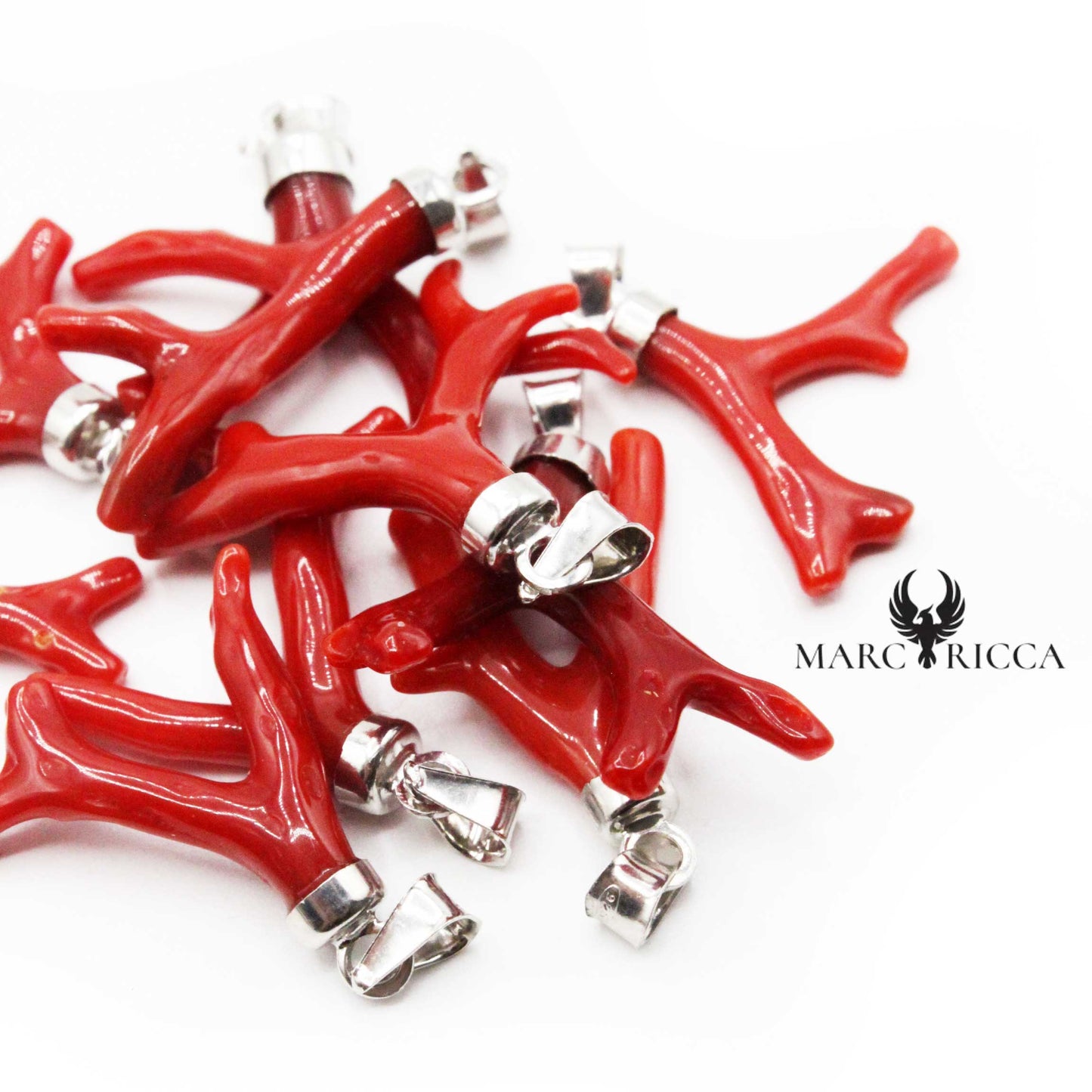 Pendentif branche de Corail Argent ou Vermeil