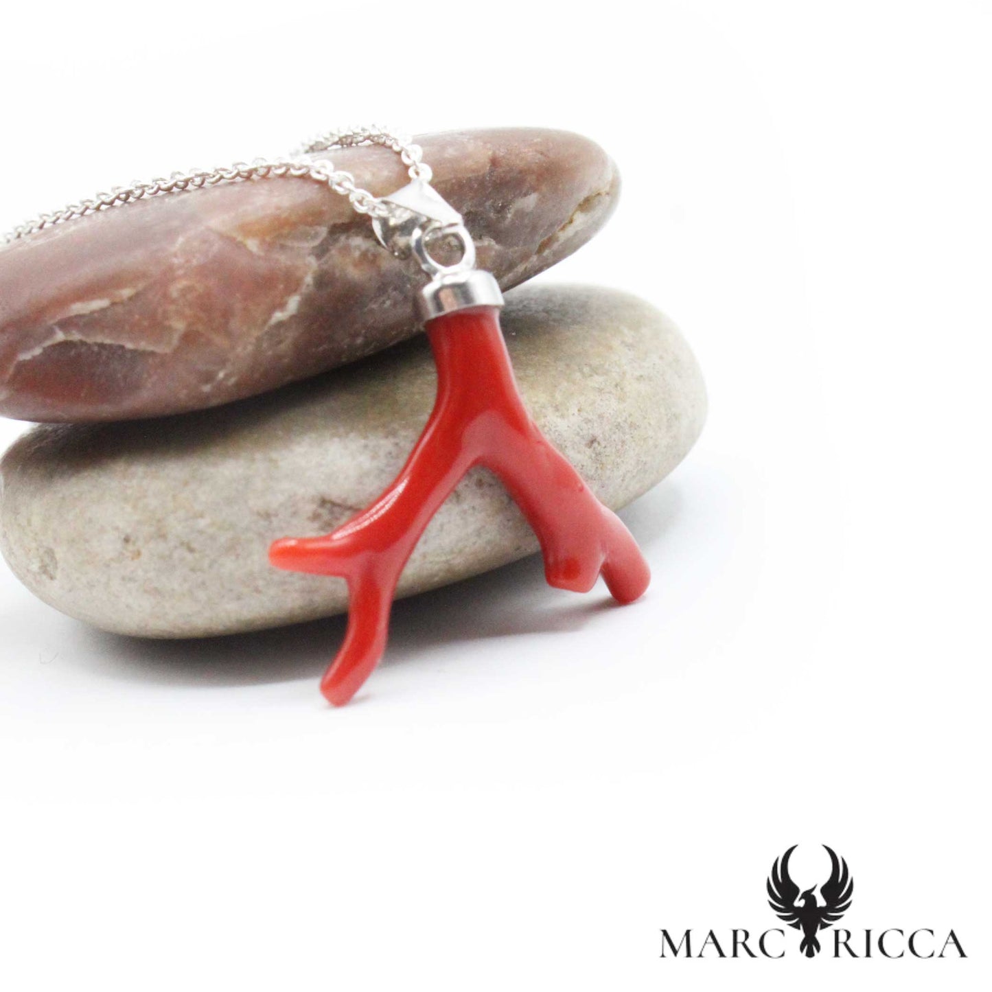 Pendentif branche de Corail Argent ou Vermeil