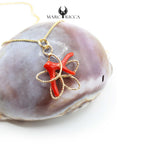 Pendentif Argent Corail étoile Vermeil