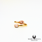 Bague réglable avec yeux de Sainte Lucie en vermeil ou argent