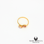 Bague réglable avec yeux de Sainte Lucie en vermeil ou argent