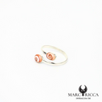 Bague réglable avec yeux de Sainte Lucie en vermeil ou argent