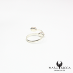 Bague réglable avec yeux de Sainte Lucie en vermeil ou argent
