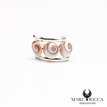 Bague en vermeil ou argent avec trois yeux de Sainte Lucie