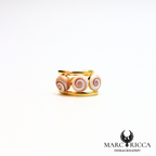 Bague en vermeil ou argent avec trois yeux de Sainte Lucie