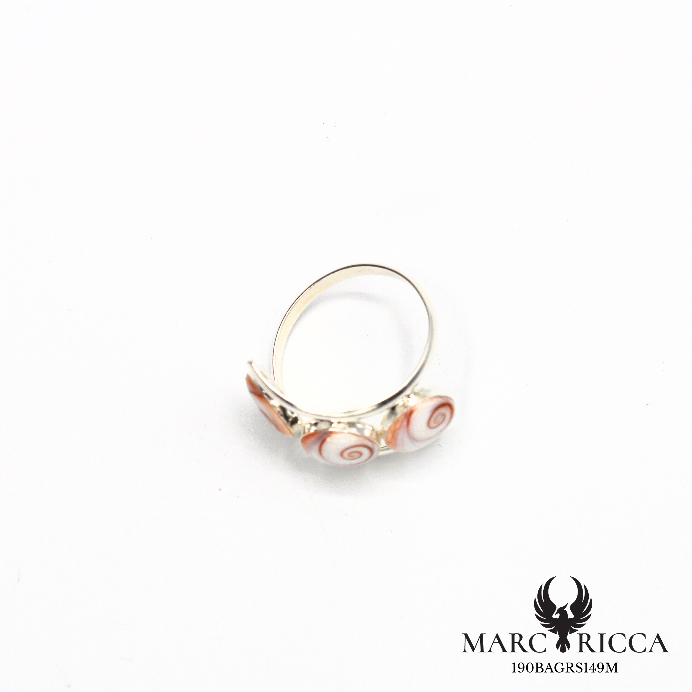 Bague en vermeil ou argent avec trois yeux de Sainte Lucie