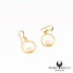 Boucles d'oreilles œil de Sainte Lucie avec rond en argent ou vermeil