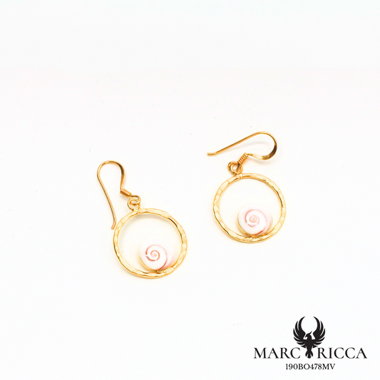 Boucles d'oreilles œil de Sainte Lucie avec rond en argent ou vermeil
