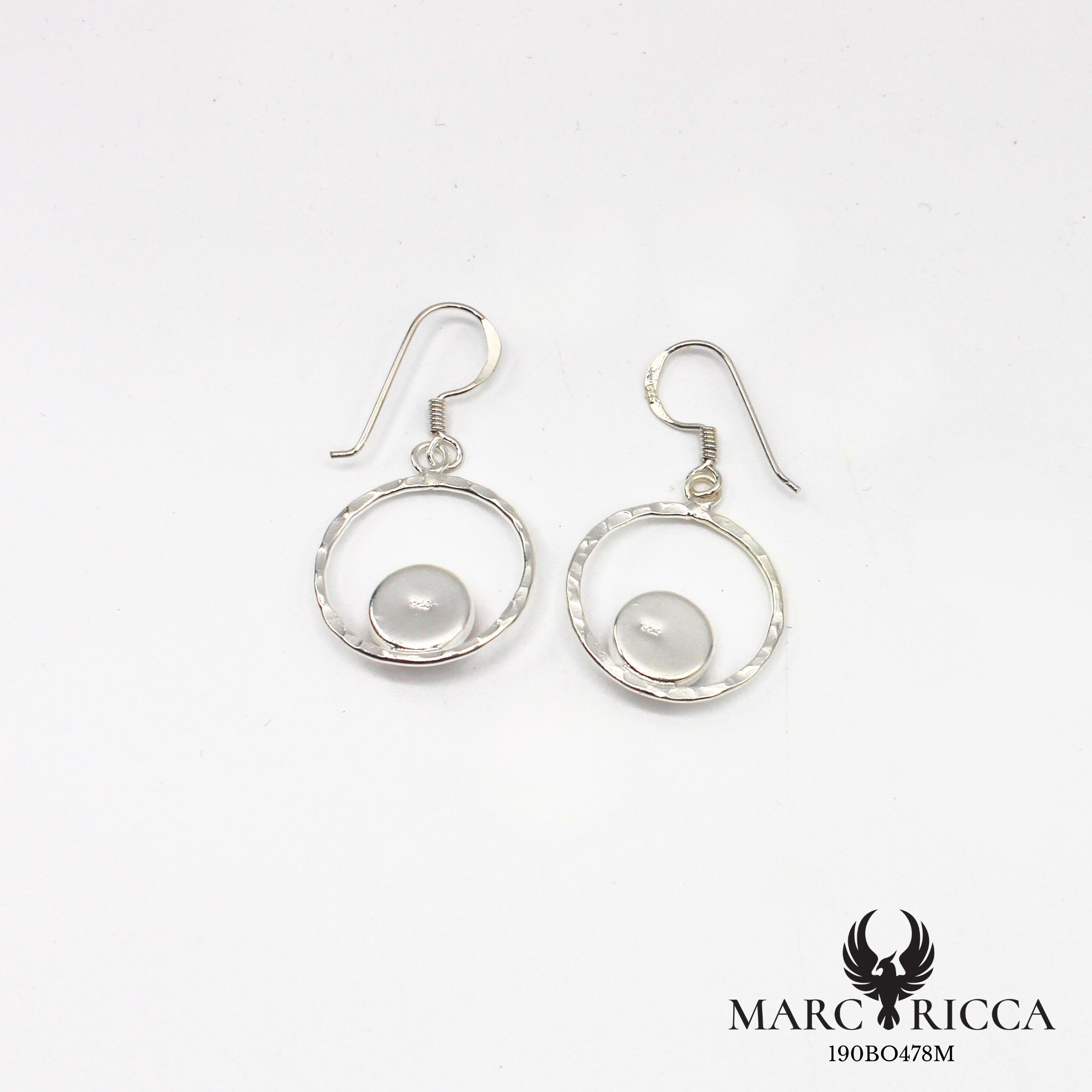 Boucles d'oreilles œil de Sainte Lucie avec rond en argent ou vermeil