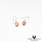 Boucles d'oreilles cœur avec œil de Sainte Lucie en argent ou vermeil