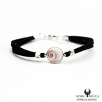 Bracelet en Argent / Vermeil et alcantara avec Œil de Sainte Lucie
