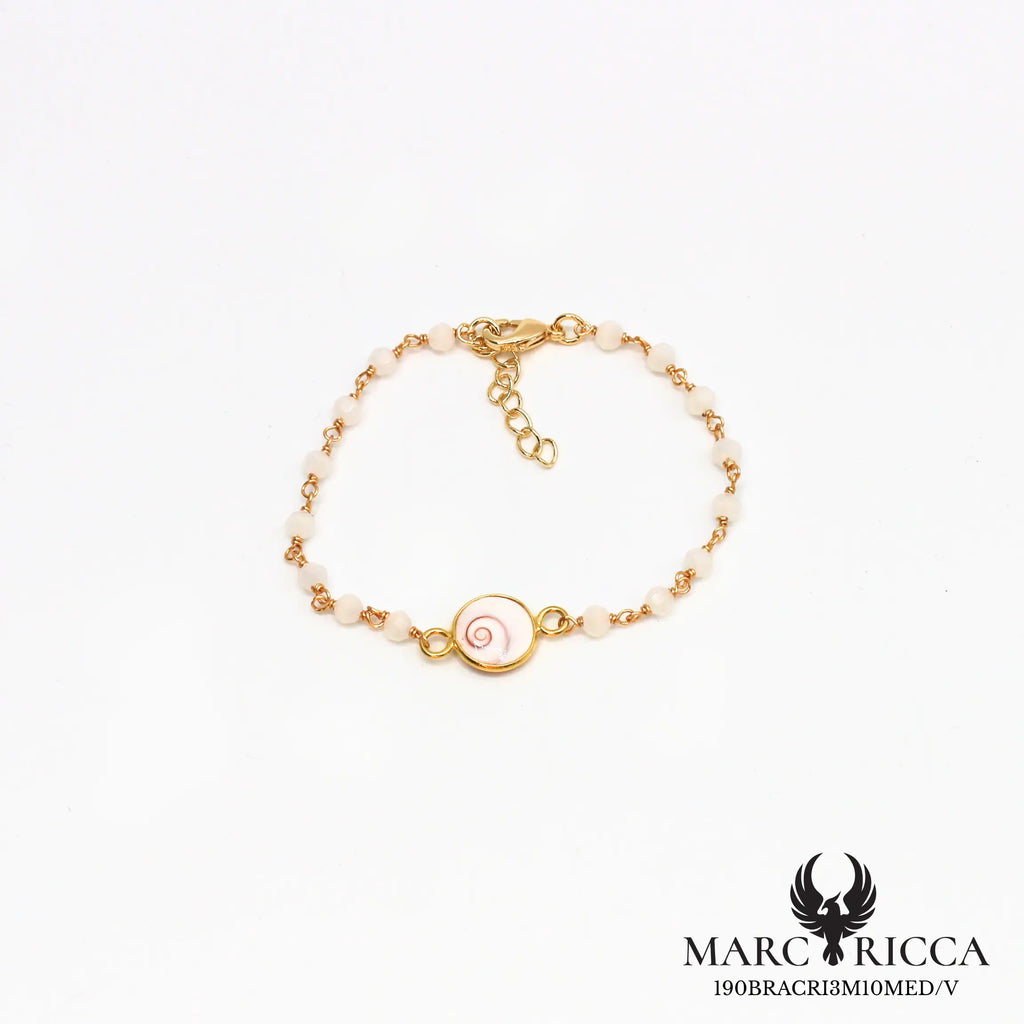 Bracelet Œil de Sainte Lucie et Cristal en vermeil