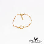 Bracelet Œil de Sainte Lucie et Cristal en vermeil