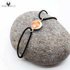 Bracelet Argent Cordon Réglable œil de St-Lucie