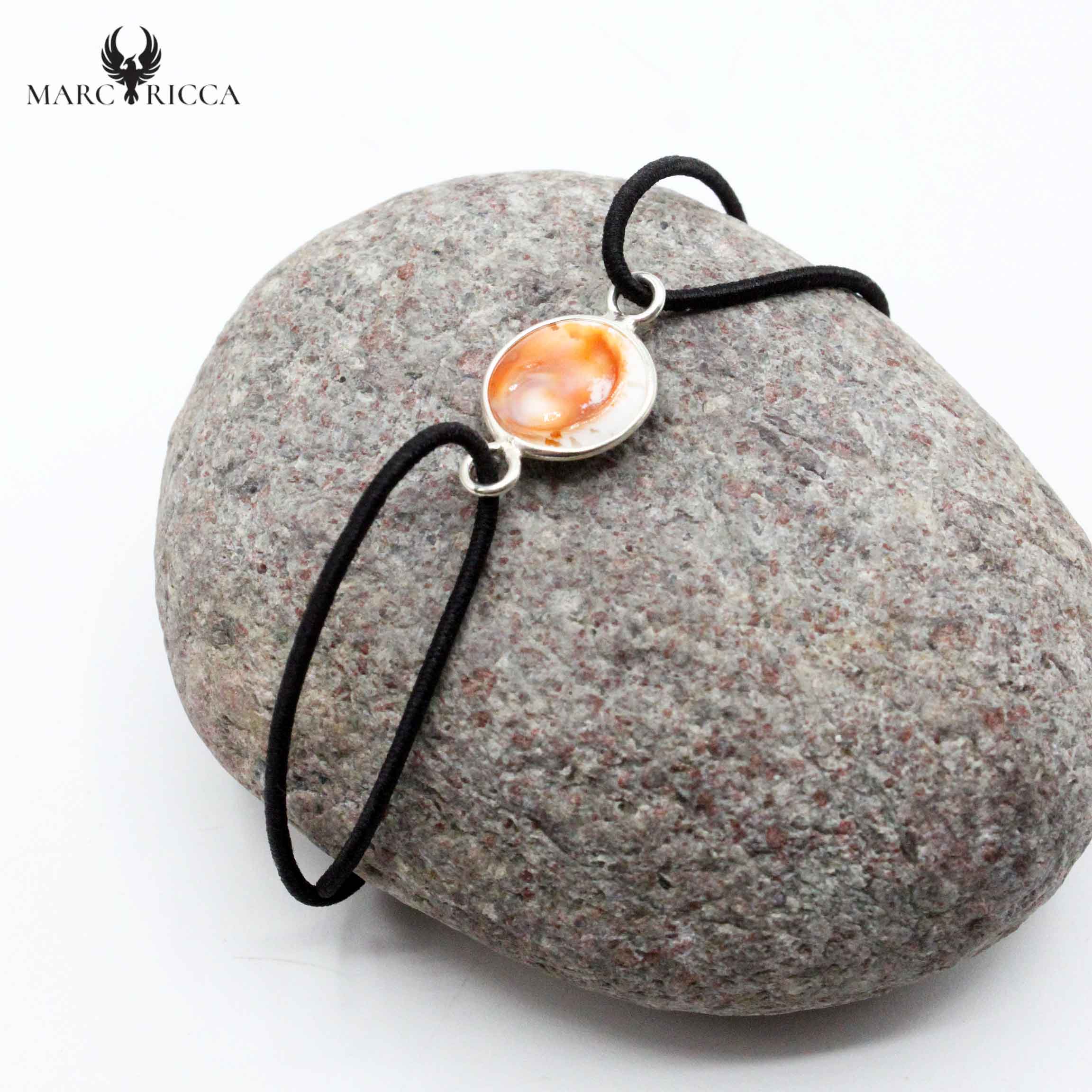 Bracelet Argent Cordon Réglable œil de St-Lucie