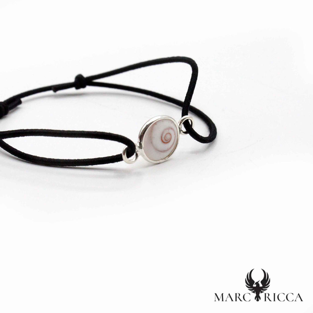 Bracelet Argent Cordon Réglable œil de St-Lucie
