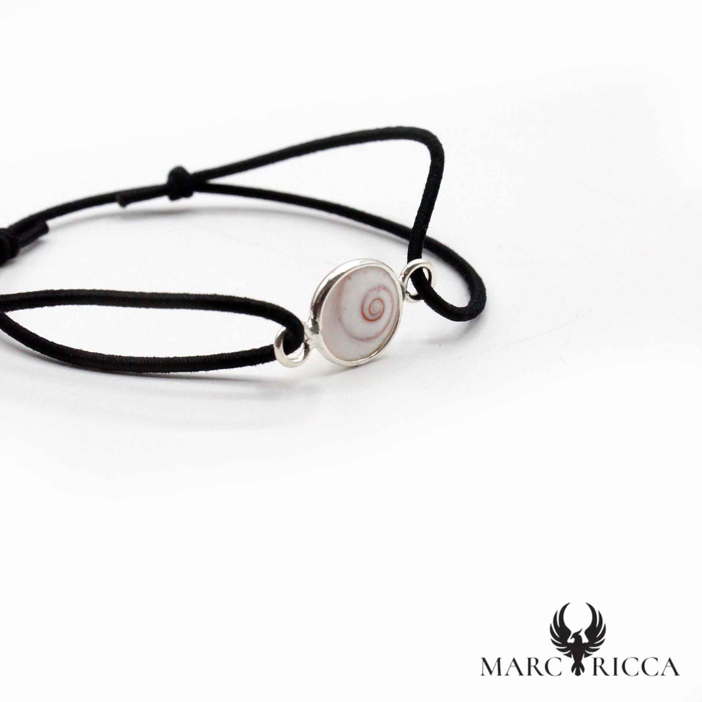 Bracelet Argent Cordon Réglable œil de St-Lucie