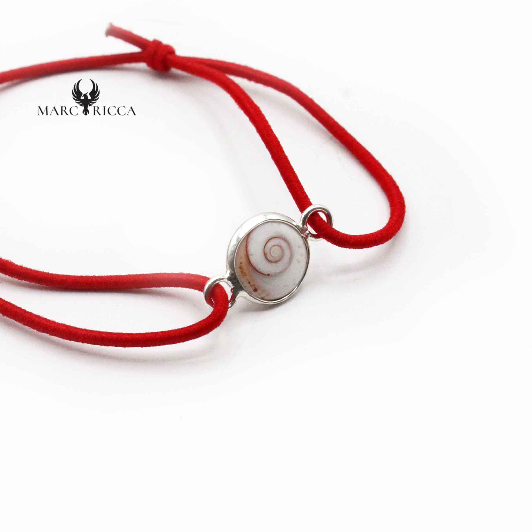 Bracelet Argent Cordon Réglable œil de St-Lucie
