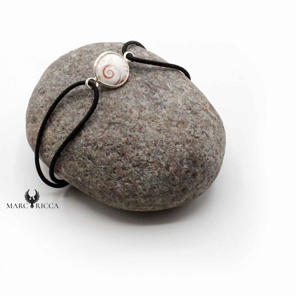 Bracelet Argent Cordon Réglable œil de St-Lucie