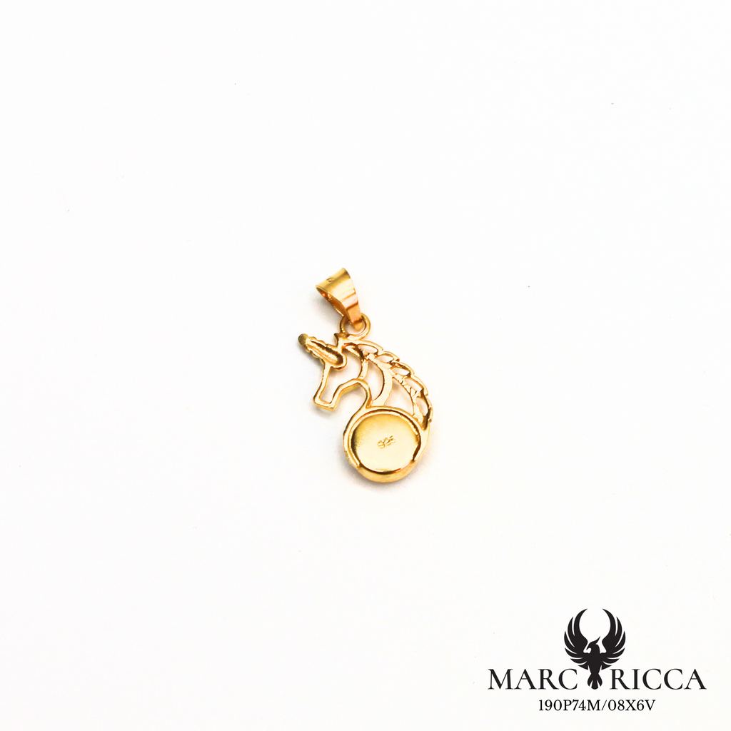 Pendentif licorne en vermeil ou argent avec œil de Sainte Lucie