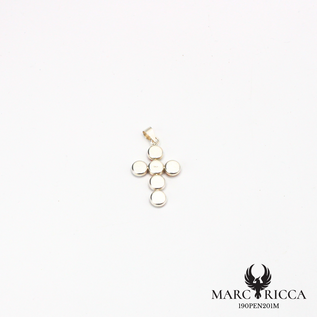 Pendentif croix en vermeil ou argent avec 6 yeux de Sainte Lucie