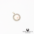 Pendentif Œil de Sainte Lucie en argent ou vermeil avec strass