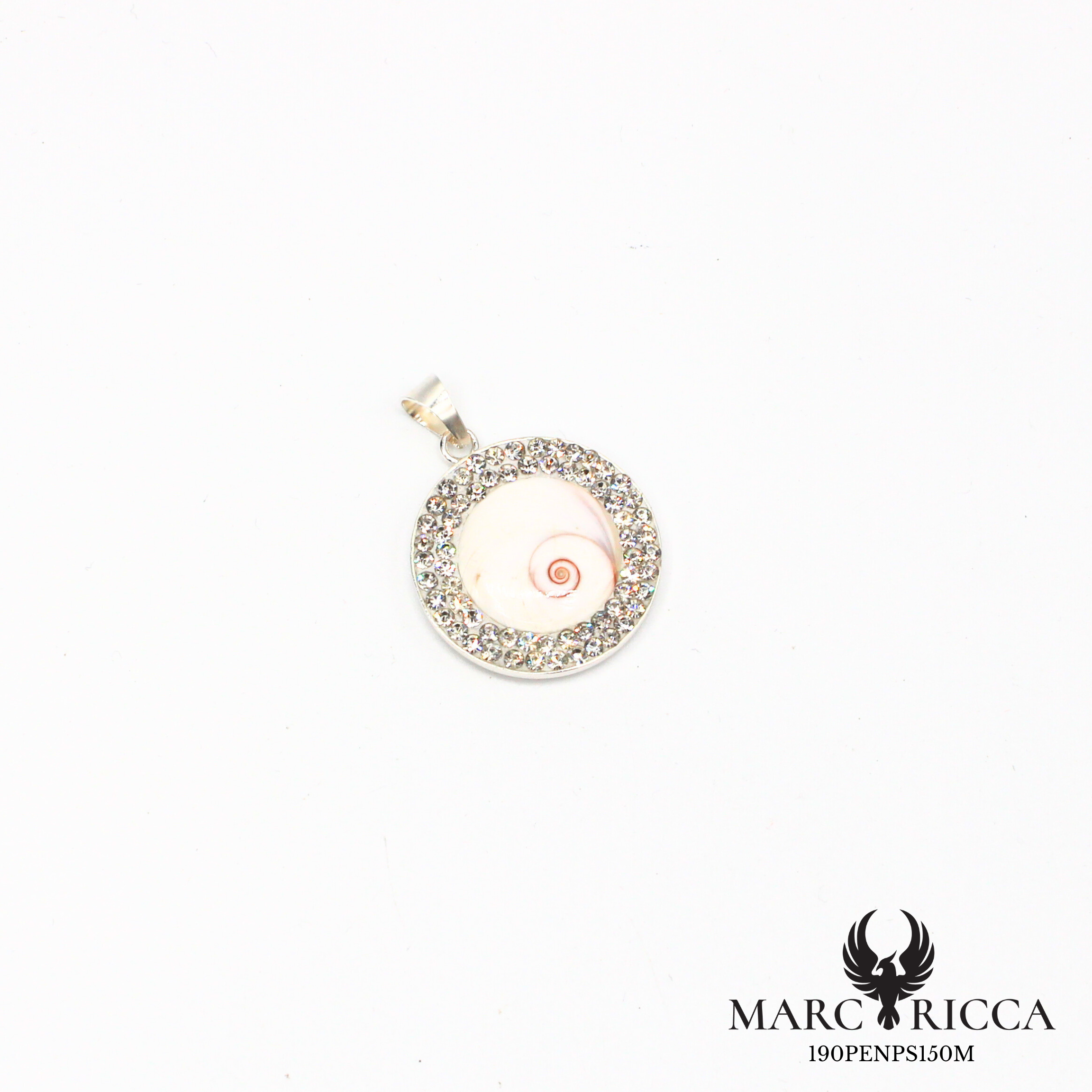 Pendentif Œil de Sainte Lucie en argent ou vermeil avec strass