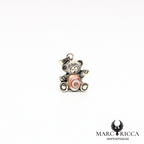 Pendentif ourson avec œil de Sainte-Lucie en argent ou vermeil