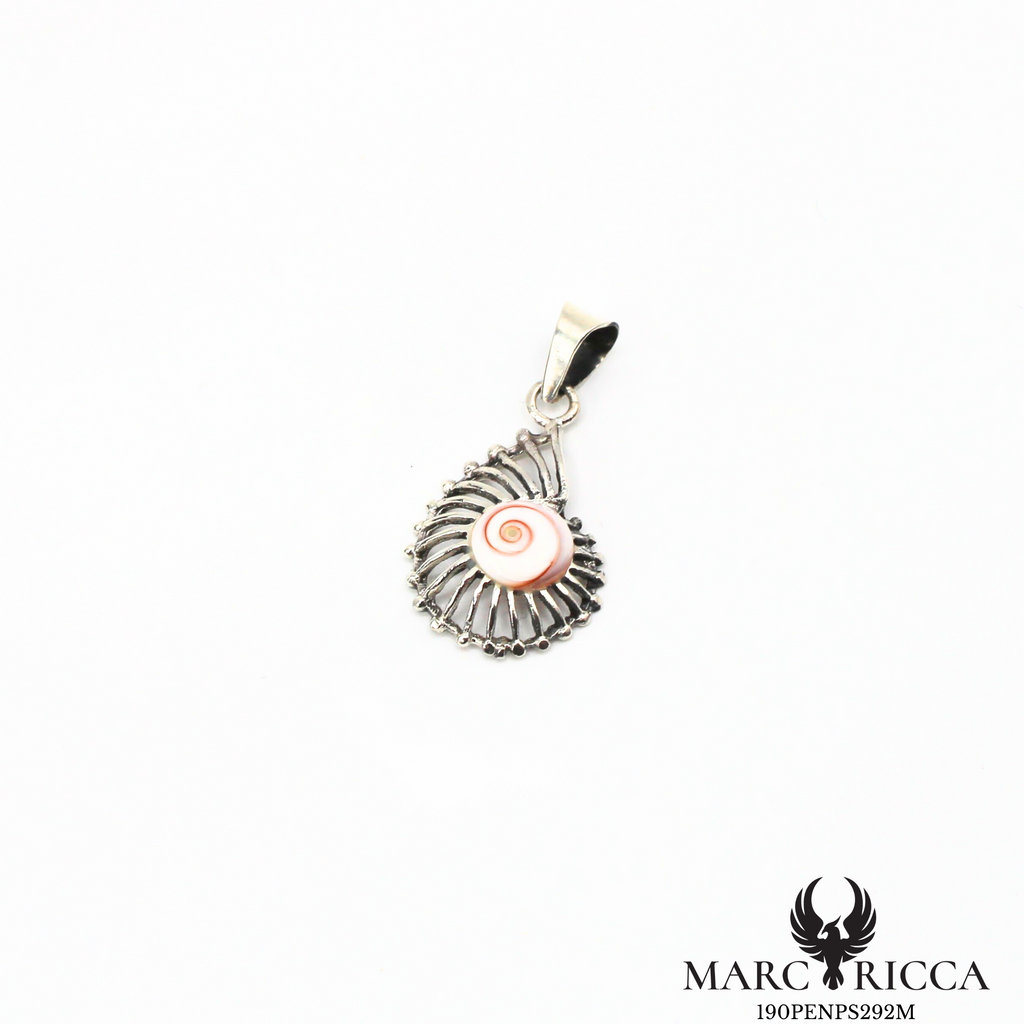 Pendentif coquillage œil de Sainte Lucie en argent ou vermeil