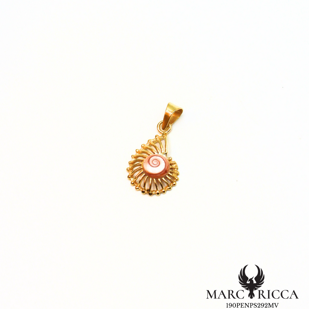 Pendentif coquillage œil de Sainte Lucie en argent ou vermeil