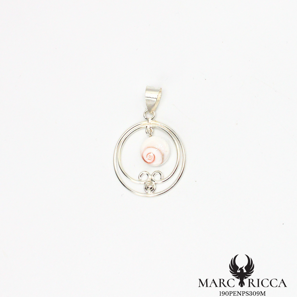 Pendentif cercle en argent œil de Sainte Lucie