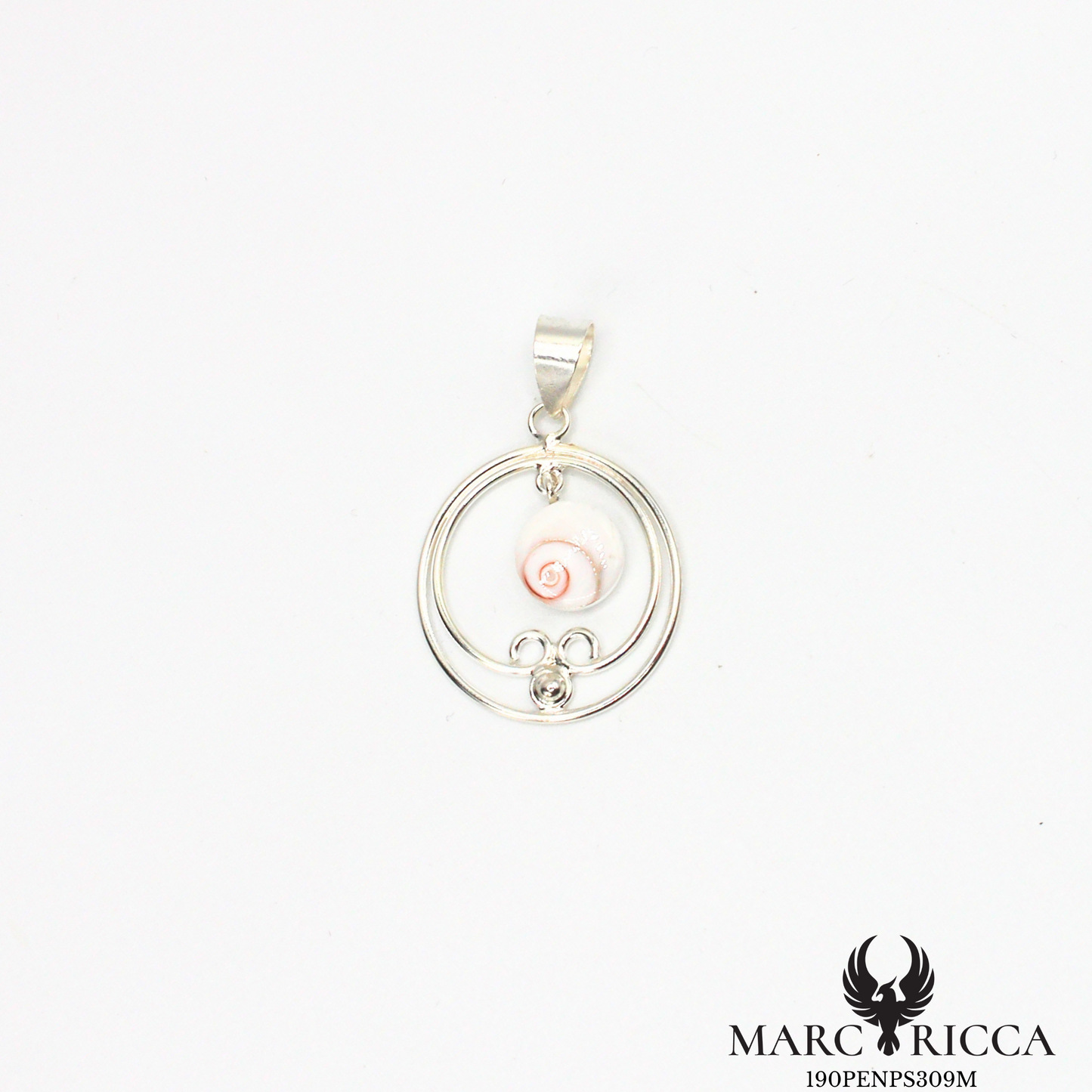 Pendentif cercle en argent œil de Sainte Lucie