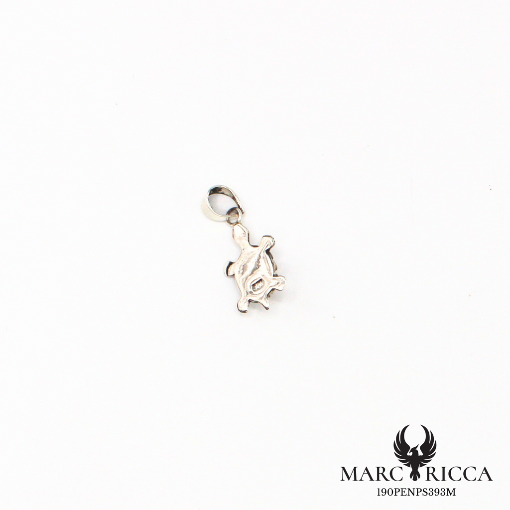 Pendentif tortue avec œil de Sainte Lucie en argent