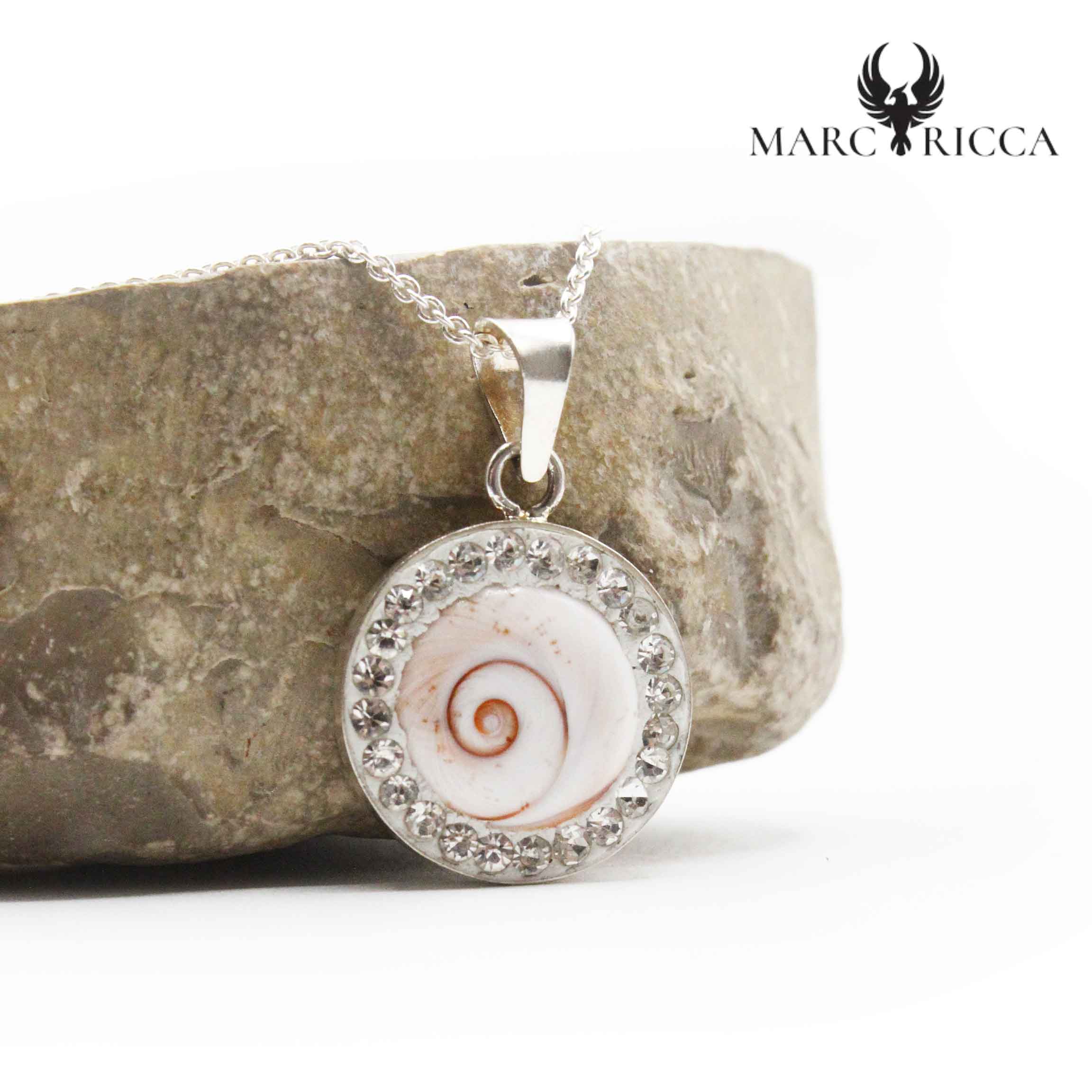 Pendentif Argent Œil de St-Lucie Rond Strass